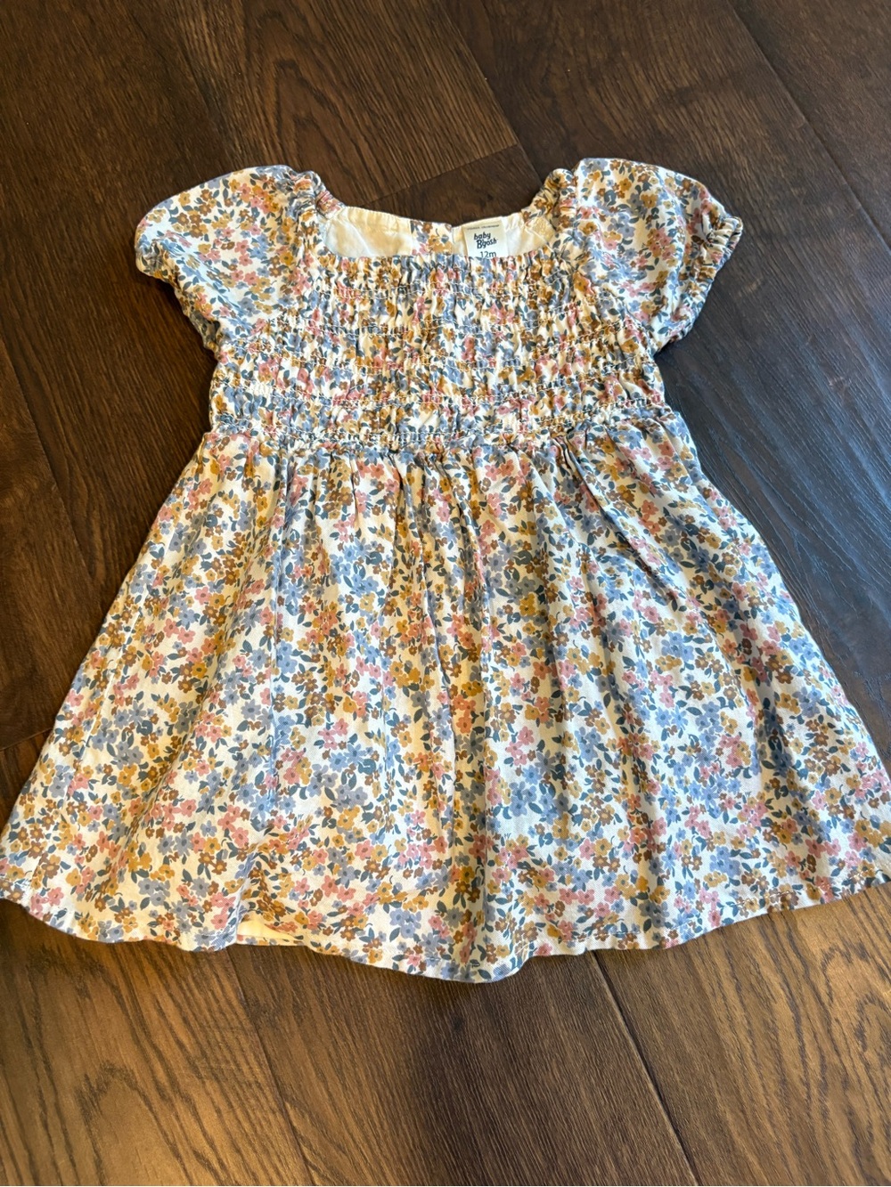 GAP Floral Smocked Dress in Yellow, Blue, Pink